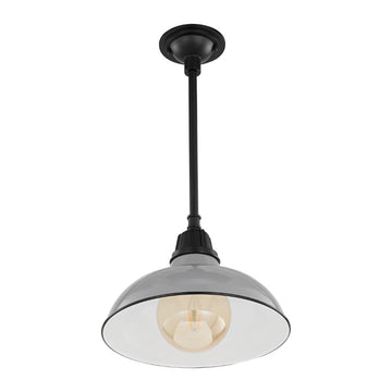 Jasper 12.25" Farmhouse Industrial Indoor/Outdoor Iron LED Pendant